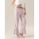 1pc Women'S Tartan Flared Pants - Casual Polyester Wide Leg with Tiered Ruffle, Lace-Up Bow Elastic Waistband, Full-Length Pull-On Trousers for All Seasons 1pc Women'S Tartan Flared Pants - Casual Polyester Wide Leg with Tiered Ruffle, Lace-Up Bow Elastic Waistband, Full-Length Pull-On Trousers for All Seasons