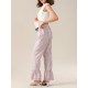 1pc Women'S Tartan Flared Pants - Casual Polyester Wide Leg with Tiered Ruffle, Lace-Up Bow Elastic Waistband, Full-Length Pull-On Trousers for All Seasons 1pc Women'S Tartan Flared Pants - Casual Polyester Wide Leg with Tiered Ruffle, Lace-Up Bow Elastic Waistband, Full-Length Pull-On Trousers for All Seasons