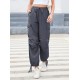 1pc GoyRrbay Women'S Casual Nylon Cargo Jogger Pants - Solid Color Drawstring Low Waist Baggy Trousers, All-Season Loose Fit Long Pants for Going Out, Woven Sports Pants for Adults 1pc GoyRrbay Women'S Casual Nylon Cargo Jogger Pants - Solid Color Drawstring Low Waist Baggy Trousers, All-Season Loose Fit Long Pants for Going Out, Woven Sports Pants for Adults