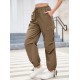 1pc GoyRrbay Women'S Casual Nylon Cargo Jogger Pants - Solid Color Drawstring Low Waist Baggy Trousers, All-Season Loose Fit Long Pants for Going Out, Woven Sports Pants for Adults 1pc GoyRrbay Women'S Casual Nylon Cargo Jogger Pants - Solid Color Drawstring Low Waist Baggy Trousers, All-Season Loose Fit Long Pants for Going Out, Woven Sports Pants for Adults