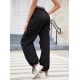 1pc GoyRrbay Women'S Casual Nylon Cargo Jogger Pants - Solid Color Drawstring Low Waist Baggy Trousers, All-Season Loose Fit Long Pants for Going Out, Woven Sports Pants for Adults 1pc GoyRrbay Women'S Casual Nylon Cargo Jogger Pants - Solid Color Drawstring Low Waist Baggy Trousers, All-Season Loose Fit Long Pants for Going Out, Woven Sports Pants for Adults