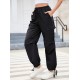1pc GoyRrbay Women'S Casual Nylon Cargo Jogger Pants - Solid Color Drawstring Low Waist Baggy Trousers, All-Season Loose Fit Long Pants for Going Out, Woven Sports Pants for Adults 1pc GoyRrbay Women'S Casual Nylon Cargo Jogger Pants - Solid Color Drawstring Low Waist Baggy Trousers, All-Season Loose Fit Long Pants for Going Out, Woven Sports Pants for Adults