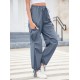 1pc GoyRrbay Women'S Casual Nylon Cargo Jogger Pants - Solid Color Drawstring Low Waist Baggy Trousers, All-Season Loose Fit Long Pants for Going Out, Woven Sports Pants for Adults 1pc GoyRrbay Women'S Casual Nylon Cargo Jogger Pants - Solid Color Drawstring Low Waist Baggy Trousers, All-Season Loose Fit Long Pants for Going Out, Woven Sports Pants for Adults