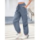 1pc GoyRrbay Women'S Casual Nylon Cargo Jogger Pants - Solid Color Drawstring Low Waist Baggy Trousers, All-Season Loose Fit Long Pants for Going Out, Woven Sports Pants for Adults 1pc GoyRrbay Women'S Casual Nylon Cargo Jogger Pants - Solid Color Drawstring Low Waist Baggy Trousers, All-Season Loose Fit Long Pants for Going Out, Woven Sports Pants for Adults