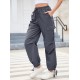 1pc GoyRrbay Women'S Casual Nylon Cargo Jogger Pants - Solid Color Drawstring Low Waist Baggy Trousers, All-Season Loose Fit Long Pants for Going Out, Woven Sports Pants for Adults 1pc GoyRrbay Women'S Casual Nylon Cargo Jogger Pants - Solid Color Drawstring Low Waist Baggy Trousers, All-Season Loose Fit Long Pants for Going Out, Woven Sports Pants for Adults