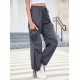 1pc GoyRrbay Women'S Casual Nylon Cargo Jogger Pants - Solid Color Drawstring Low Waist Baggy Trousers, All-Season Loose Fit Long Pants for Going Out, Woven Sports Pants for Adults 1pc GoyRrbay Women'S Casual Nylon Cargo Jogger Pants - Solid Color Drawstring Low Waist Baggy Trousers, All-Season Loose Fit Long Pants for Going Out, Woven Sports Pants for Adults