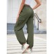 1pc GoyRrbay Women'S Casual Nylon Cargo Jogger Pants - Solid Color Drawstring Low Waist Baggy Trousers, All-Season Loose Fit Long Pants for Going Out, Woven Sports Pants for Adults 1pc GoyRrbay Women'S Casual Nylon Cargo Jogger Pants - Solid Color Drawstring Low Waist Baggy Trousers, All-Season Loose Fit Long Pants for Going Out, Woven Sports Pants for Adults