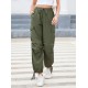 1pc GoyRrbay Women'S Casual Nylon Cargo Jogger Pants - Solid Color Drawstring Low Waist Baggy Trousers, All-Season Loose Fit Long Pants for Going Out, Woven Sports Pants for Adults 1pc GoyRrbay Women'S Casual Nylon Cargo Jogger Pants - Solid Color Drawstring Low Waist Baggy Trousers, All-Season Loose Fit Long Pants for Going Out, Woven Sports Pants for Adults