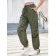 1pc GoyRrbay Women'S Casual Nylon Cargo Jogger Pants - Solid Color Drawstring Low Waist Baggy Trousers, All-Season Loose Fit Long Pants for Going Out, Woven Sports Pants for Adults 1pc GoyRrbay Women'S Casual Nylon Cargo Jogger Pants - Solid Color Drawstring Low Waist Baggy Trousers, All-Season Loose Fit Long Pants for Going Out, Woven Sports Pants for Adults