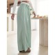 1pc Women'S Casual Polyester Wide Leg Pants, Solid Color All-Season Straight Leg Trousers with Pockets, Elastic Drawstring, Woven for Work Office Streetwear 1pc Women'S Casual Polyester Wide Leg Pants, Solid Color All-Season Straight Leg Trousers with Pockets, Elastic Drawstring, Woven for Work Office Streetwear