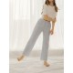 1pc Women'S All-Season Casual Polyester Lounge Pants with Lace Detail - Solid Color Woven Sports Pants for Home Comfort 1pc Women'S All-Season Casual Polyester Lounge Pants with Lace Detail - Solid Color Woven Sports Pants for Home Comfort