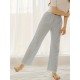1pc Women'S All-Season Casual Polyester Lounge Pants with Lace Detail - Solid Color Woven Sports Pants for Home Comfort 1pc Women'S All-Season Casual Polyester Lounge Pants with Lace Detail - Solid Color Woven Sports Pants for Home Comfort