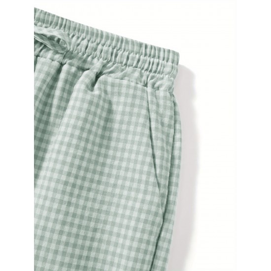 Women'S Wide Leg Polyester Pants - Casual All-Season Straight Leg Trousers with Elastic Waist and Pockets Women'S Wide Leg Polyester Pants - Casual All-Season Straight Leg Trousers with Elastic Waist and Pockets