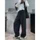 Women'S Casual Polyester Wide Leg Joggers, Loose Fit Knit Fabric Sweatpants, Solid Color, Long Length, with Shearling Lining, Elastic Waist with Drawstring, for Fall/Winter - Weekend Casual Style Women'S Casual Polyester Wide Leg Joggers, Loose Fit Knit Fabric Sweatpants, Solid Color, Long Length, with Shearling Lining, Elastic Waist with Drawstring, for Fall/Winter - Weekend Casual Style