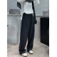 Women'S Casual Polyester Wide Leg Joggers, Loose Fit Knit Fabric Sweatpants, Solid Color, Long Length, with Shearling Lining, Elastic Waist with Drawstring, for Fall/Winter - Weekend Casual Style Women'S Casual Polyester Wide Leg Joggers, Loose Fit Knit Fabric Sweatpants, Solid Color, Long Length, with Shearling Lining, Elastic Waist with Drawstring, for Fall/Winter - Weekend Casual Style