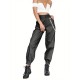 1pc Women'S High Waist Cargo Pants, Solid Color Casual Trousers with Chain Side Pockets, Elastic Ankle Joggers 1pc Women'S High Waist Cargo Pants, Solid Color Casual Trousers with Chain Side Pockets, Elastic Ankle Joggers