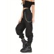 1pc Women'S High Waist Cargo Pants, Solid Color Casual Trousers with Chain Side Pockets, Elastic Ankle Joggers 1pc Women'S High Waist Cargo Pants, Solid Color Casual Trousers with Chain Side Pockets, Elastic Ankle Joggers