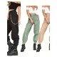 1pc Women'S High Waist Cargo Pants, Solid Color Casual Trousers with Chain Side Pockets, Elastic Ankle Joggers 1pc Women'S High Waist Cargo Pants, Solid Color Casual Trousers with Chain Side Pockets, Elastic Ankle Joggers