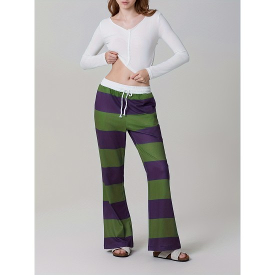 1pc Women'S High Waist Drawstring Pajama Pants - Sexy Floral Pattern Stirrup Long Trousers, Cozy Knit Fabric Lounge Bottoms for All Seasons, Adult - Silk Material 1pc Women'S High Waist Drawstring Pajama Pants - Sexy Floral Pattern Stirrup Long Trousers, Cozy Knit Fabric Lounge Bottoms for All Seasons, Adult - Silk Material