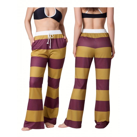 1pc Women'S High Waist Drawstring Pajama Pants - Sexy Floral Pattern Stirrup Long Trousers, Cozy Knit Fabric Lounge Bottoms for All Seasons, Adult - Silk Material 1pc Women'S High Waist Drawstring Pajama Pants - Sexy Floral Pattern Stirrup Long Trousers, Cozy Knit Fabric Lounge Bottoms for All Seasons, Adult - Silk Material