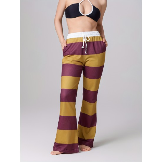 1pc Women'S High Waist Drawstring Pajama Pants - Sexy Floral Pattern Stirrup Long Trousers, Cozy Knit Fabric Lounge Bottoms for All Seasons, Adult - Silk Material 1pc Women'S High Waist Drawstring Pajama Pants - Sexy Floral Pattern Stirrup Long Trousers, Cozy Knit Fabric Lounge Bottoms for All Seasons, Adult - Silk Material