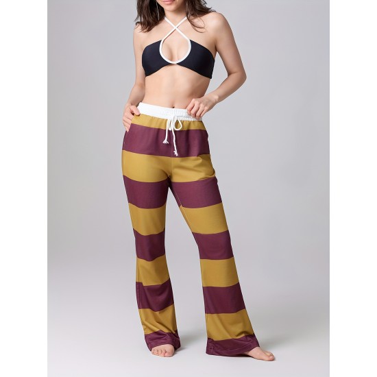 1pc Women'S High Waist Drawstring Pajama Pants - Sexy Floral Pattern Stirrup Long Trousers, Cozy Knit Fabric Lounge Bottoms for All Seasons, Adult - Silk Material 1pc Women'S High Waist Drawstring Pajama Pants - Sexy Floral Pattern Stirrup Long Trousers, Cozy Knit Fabric Lounge Bottoms for All Seasons, Adult - Silk Material