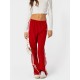 Women's Vintage-Inspired Side Striped Bow Joggers - Comfortable, Elastic Waist with Pockets for Spring & Fall Women's Vintage-Inspired Side Striped Bow Joggers - Comfortable, Elastic Waist with Pockets for Spring & Fall