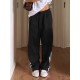 Women's Striped Drawstring Sweatpants - Casual Elastic Waist, Straight Leg with Pockets, Machine Washable Women's Striped Drawstring Sweatpants - Casual Elastic Waist, Straight Leg with Pockets, Machine Washable