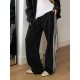 Women's Striped Drawstring Sweatpants - Casual Elastic Waist, Straight Leg with Pockets, Machine Washable Women's Striped Drawstring Sweatpants - Casual Elastic Waist, Straight Leg with Pockets, Machine Washable