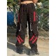 Womens Low Rise Baggy Jeans Rock Style Wide Leg Cargo Pants Washed Jeans with Flap Pockets Womens Low Rise Baggy Jeans Rock Style Wide Leg Cargo Pants Washed Jeans with Flap Pockets
