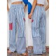 1pc Women'S Casual Striped Wide Leg Pants, Elastic Waist Loose Trousers with Pockets, Spring/Autumn Streetwear for Adults 1pc Women'S Casual Striped Wide Leg Pants, Elastic Waist Loose Trousers with Pockets, Spring/Autumn Streetwear for Adults
