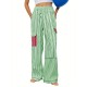 1pc Women'S Casual Striped Wide Leg Pants, Elastic Waist Loose Trousers with Pockets, Spring/Autumn Streetwear for Adults 1pc Women'S Casual Striped Wide Leg Pants, Elastic Waist Loose Trousers with Pockets, Spring/Autumn Streetwear for Adults
