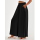 Floral Print Wide Leg Baggy Pants, Casual Drawstring Elastic Waist With Pockets Pants For Spring & Summer, Women's Clothing Floral Print Wide Leg Baggy Pants, Casual Drawstring Elastic Waist With Pockets Pants For Spring & Summer, Women's Clothing