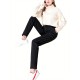1pc Women'S Sherpa Lined Sweatpants - Cotton Casual Fleece Pants, Solid Color, Straight Leg, Woven, Adult Fall/Winter Jogger Style 1pc Women'S Sherpa Lined Sweatpants - Cotton Casual Fleece Pants, Solid Color, Straight Leg, Woven, Adult Fall/Winter Jogger Style
