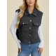 Women's Casual Quilted Vest - Sleeveless, Snap-Button, Relaxed Fit with Collar & Pockets, Navy Black - Perfect for Spring/Fall/Winter Outdoor Activities Women's Casual Quilted Vest - Sleeveless, Snap-Button, Relaxed Fit with Collar & Pockets, Navy Black - Perfect for Spring/Fall/Winter Outdoor Activities