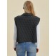 Women's Casual Quilted Vest - Sleeveless, Snap-Button, Relaxed Fit with Collar & Pockets, Navy Black - Perfect for Spring/Fall/Winter Outdoor Activities Women's Casual Quilted Vest - Sleeveless, Snap-Button, Relaxed Fit with Collar & Pockets, Navy Black - Perfect for Spring/Fall/Winter Outdoor Activities