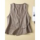 1pc Women'S Plus Size Casual Linen V-Neck Sleeveless Vest - Solid Color Knit Fabric Button-Down Leisure Tank Top 1pc Women'S Plus Size Casual Linen V-Neck Sleeveless Vest - Solid Color Knit Fabric Button-Down Leisure Tank Top