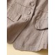 1pc Women'S Plus Size Casual Linen V-Neck Sleeveless Vest - Solid Color Knit Fabric Button-Down Leisure Tank Top 1pc Women'S Plus Size Casual Linen V-Neck Sleeveless Vest - Solid Color Knit Fabric Button-Down Leisure Tank Top