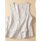 1pc Women'S Plus Size Casual Linen V-Neck Sleeveless Vest - Solid Color Knit Fabric Button-Down Leisure Tank Top 1pc Women'S Plus Size Casual Linen V-Neck Sleeveless Vest - Solid Color Knit Fabric Button-Down Leisure Tank Top
