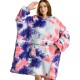 Cozy Oversized Sherpa Fleece Hoodie Blanket - Tie-Dye Wearable Blanket with Giant Pocket, Soft & Warm Shawl Wrap for Women and Men, Perfect Birthday Gift, Non-Stretch Knit Fabric, Hand Washable Cozy Oversized Sherpa Fleece Hoodie Blanket - Tie-Dye Wearable Blanket with Giant Pocket, Soft & Warm Shawl Wrap for Women and Men, Perfect Birthday Gift, Non-Stretch Knit Fabric, Hand Washable