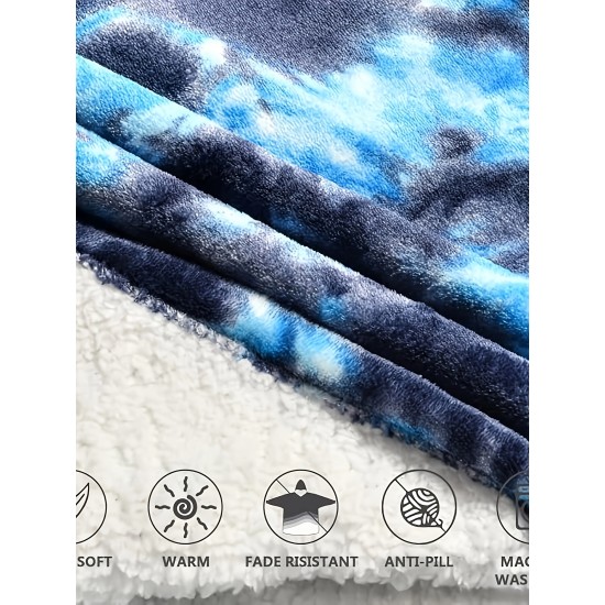 Cozy Oversized Sherpa Fleece Hoodie Blanket - Tie-Dye Wearable Blanket with Giant Pocket, Soft & Warm Shawl Wrap for Women and Men, Perfect Birthday Gift, Non-Stretch Knit Fabric, Hand Washable Cozy Oversized Sherpa Fleece Hoodie Blanket - Tie-Dye Wearable Blanket with Giant Pocket, Soft & Warm Shawl Wrap for Women and Men, Perfect Birthday Gift, Non-Stretch Knit Fabric, Hand Washable