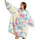Cozy Oversized Sherpa Fleece Hoodie Blanket - Tie-Dye Wearable Blanket with Giant Pocket, Soft & Warm Shawl Wrap for Women and Men, Perfect Birthday Gift, Non-Stretch Knit Fabric, Hand Washable Cozy Oversized Sherpa Fleece Hoodie Blanket - Tie-Dye Wearable Blanket with Giant Pocket, Soft & Warm Shawl Wrap for Women and Men, Perfect Birthday Gift, Non-Stretch Knit Fabric, Hand Washable