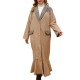 1pc Elegant Plus Size Women'S Casual Long Coat with Plaid Pockets and Ruffle Hem - Polyester Knit Fabric Cardigan Collar Windbreaker for Fall/Winter 1pc Elegant Plus Size Women'S Casual Long Coat with Plaid Pockets and Ruffle Hem - Polyester Knit Fabric Cardigan Collar Windbreaker for Fall/Winter