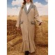 1pc Elegant Plus Size Women'S Casual Long Coat with Plaid Pockets and Ruffle Hem - Polyester Knit Fabric Cardigan Collar Windbreaker for Fall/Winter 1pc Elegant Plus Size Women'S Casual Long Coat with Plaid Pockets and Ruffle Hem - Polyester Knit Fabric Cardigan Collar Windbreaker for Fall/Winter