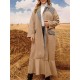 1pc Elegant Plus Size Women'S Casual Long Coat with Plaid Pockets and Ruffle Hem - Polyester Knit Fabric Cardigan Collar Windbreaker for Fall/Winter 1pc Elegant Plus Size Women'S Casual Long Coat with Plaid Pockets and Ruffle Hem - Polyester Knit Fabric Cardigan Collar Windbreaker for Fall/Winter