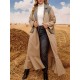 1pc Elegant Plus Size Women'S Casual Long Coat with Plaid Pockets and Ruffle Hem - Polyester Knit Fabric Cardigan Collar Windbreaker for Fall/Winter 1pc Elegant Plus Size Women'S Casual Long Coat with Plaid Pockets and Ruffle Hem - Polyester Knit Fabric Cardigan Collar Windbreaker for Fall/Winter