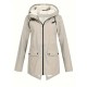 Plus Size Plush Lined Hooded Coat, Casual Long Sleeve Zipper Warm Coat For Winter, Women's Plus Size Clothing Plus Size Plush Lined Hooded Coat, Casual Long Sleeve Zipper Warm Coat For Winter, Women's Plus Size Clothing