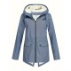 Plus Size Plush Lined Hooded Coat, Casual Long Sleeve Zipper Warm Coat For Winter, Women's Plus Size Clothing Plus Size Plush Lined Hooded Coat, Casual Long Sleeve Zipper Warm Coat For Winter, Women's Plus Size Clothing