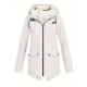 Plus Size Plush Lined Hooded Coat, Casual Long Sleeve Zipper Warm Coat For Winter, Women's Plus Size Clothing Plus Size Plush Lined Hooded Coat, Casual Long Sleeve Zipper Warm Coat For Winter, Women's Plus Size Clothing