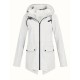 Plus Size Plush Lined Hooded Coat, Casual Long Sleeve Zipper Warm Coat For Winter, Women's Plus Size Clothing Plus Size Plush Lined Hooded Coat, Casual Long Sleeve Zipper Warm Coat For Winter, Women's Plus Size Clothing